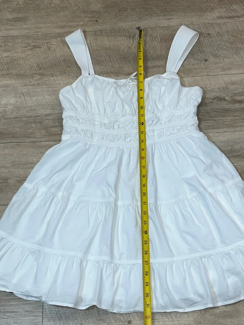 Aritzia Sunday Best White Martine Tiered Cotton Poplin Dress Size Large - Picture 9 of 10